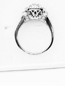 Ring ,Square look 1.05 Carat halo Diamond Ring,14K 6.3gr White Gold