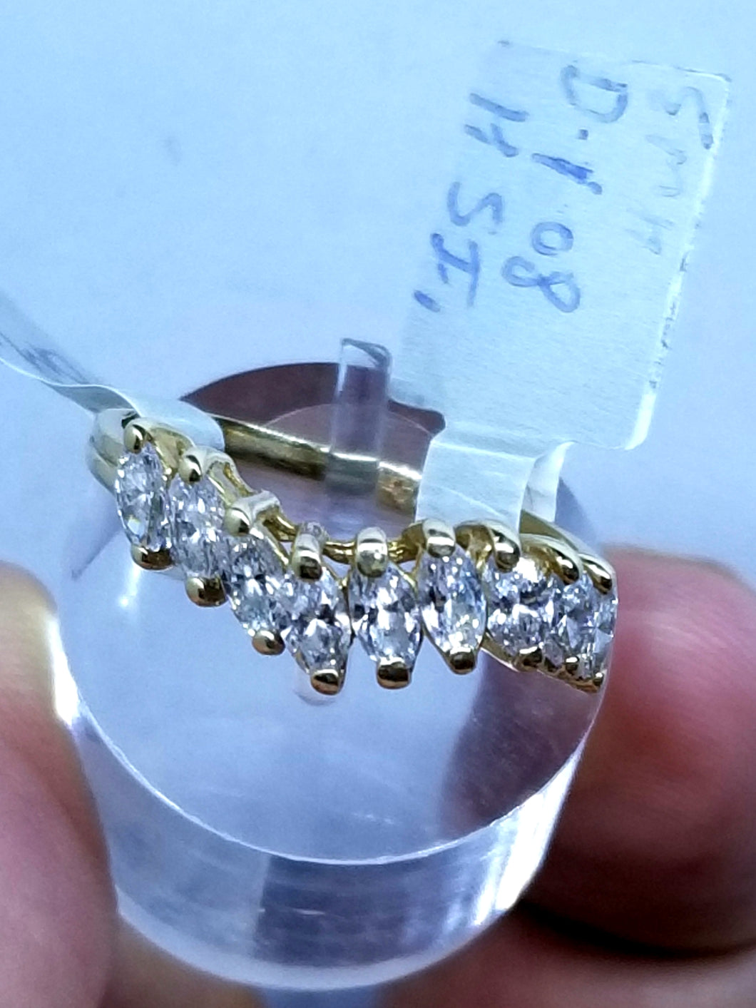 100% Natural mine real 1.08 Carat Diamond Ring,14K 2.8gr Yellow Gold, Size 7.75