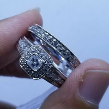 Engagement Wedding Set, 1.03 Carat Diamond Ring,14K 6.4gr White Gold, Size 7