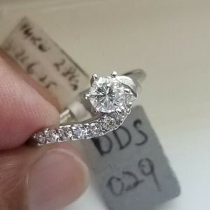 Solitaire Engagement Ring, 0.80 Carat,Center .50 I SI2 Diamond ,14k White Gold,