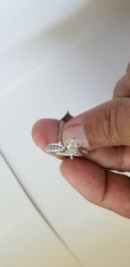 Solitaire Engagement Ring, .84 Carat,Center .59 Diamond  ,14k White Gold, Size 5