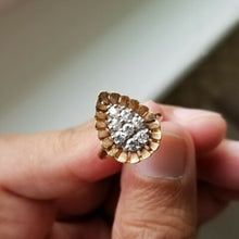 Diamond Pear Shape Ring .50 Carat  Diamond Ring,14K 4.2gr Yellow Gold , Size 3.5