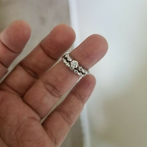 Engagement Wedding set ,0.85 Carat Diamond Ring ,14K White Gold 7gr., Size 5
