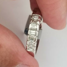 Emerald Cut Wedding Band Diamond Ring 1.00 Carat,14K 5.66gr White Gold , Size 10