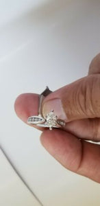 Solitaire Engagement Ring, .84 Carat,Center .59 Diamond  ,14k White Gold, Size 5