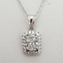 Diamond Pendant 1.50 Carats ,14K 1.76gr. White Gold Necklace with chain.
