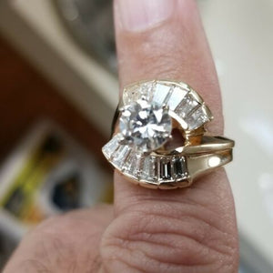 Solitaire Engagement Ring, 2.50 Carat,Center 1.20  J, SI2/I1,Diamond,14k White Gold
