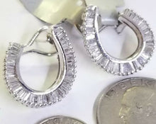 Diamond Baguette Earrings, 3.50 Carats Baguette Diamond ,14k 8.7gr,White Gold,