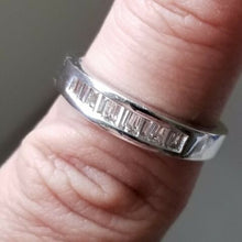 Baguette Cut Wedding Band Diamond Ring 0.45 Carat,14K 3gr. White Gold ,Size 7.25