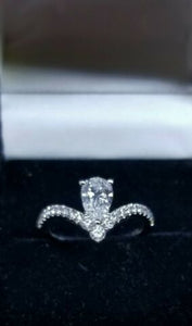 Solitaire Engagement Diamond Rings 1.11 Carat, .60 P/S Diamond,14k White Gold