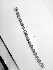 Bracelet 100% natural 1.00 cts. Diamond,14K 25.9g White Diamond