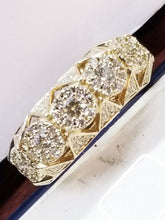 Fancy Wedding Band Diamond Ring 2.25 Carat,14K 9.5gr Yellow Gold , Ring Size 11