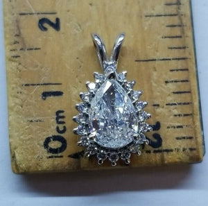 Diamond Pendant 1.20 Carats ,14K White Gold.