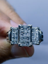 Princess Cut Diamond Ring 100% natural 1.75 Carat Diamond,14K 9.2gr, White Gold