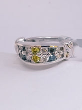 1.02 Carat white, yellow, blue,Colors Diamond Ring,14K,7.1gr, White Gold ,Size 7