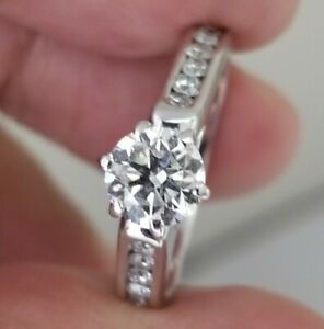 Solitaire Engagement Ring,1.80 Carat , Diamond ,14k  5gr. White Gold, See Video