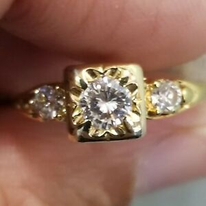 Solitaire Engagement Ring, .60 Carat,Center 0.38 H SI1 Diamond ,18k Yellow Gold,