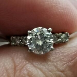 Solitaire Engagement Ring,0.67 Carat Diamond ,14k  White Gold,