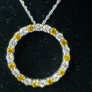 All Diamond Pendant 2.57 Carats J SI1 ,14K 8gr. W Gold Necklace with chain.