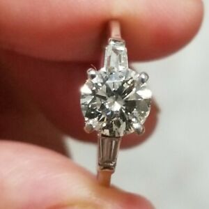 Solitaire Engagement Ring, 1.26 Carat,Center 1.06 J SI2 Diamond,14k  White Gold,